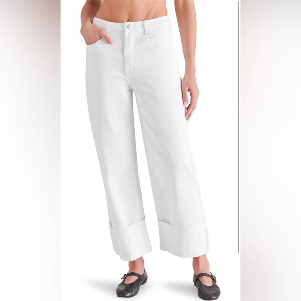 NEW White 100% Cotton Steve Madden Womens Noelie Pant 26” $99 - Picture 8 of 8